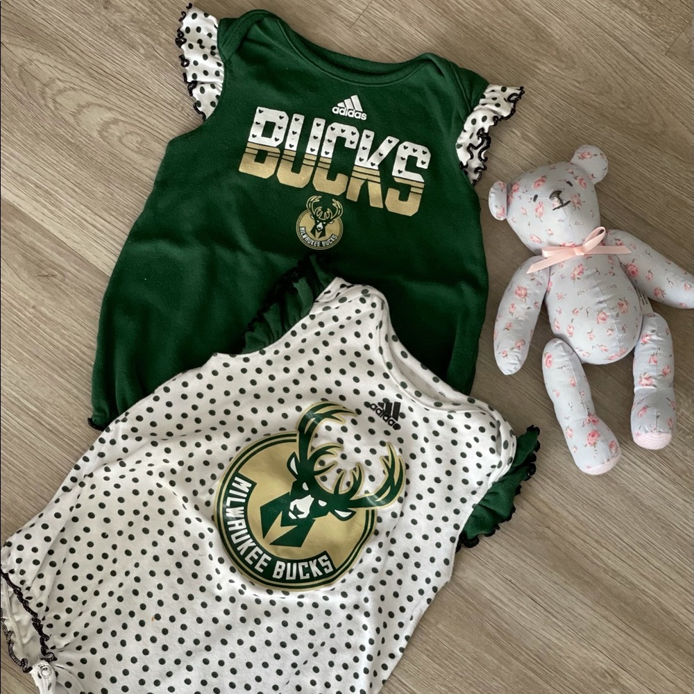 Milwaukee bucks girls rompers 24mo